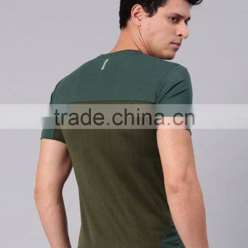 Men Green Solid Custom Color Round Neck T-Shirt Customize Mens Sports Bodybuild Tops Pure Polyester Always Fresh Running Tee photo-4