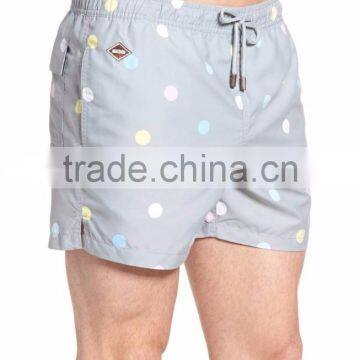 Customize Colorful Dots Pattern Swimwear 100% Polyester Swim Trunks 27" Leg Opening Men's Sportswear Running Shorts photo-3