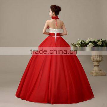 MGOO Dream Red Color Chinese Style Fairy Dancing Dress Halter Puff Prom Dress For Ladies L000122 photo-6