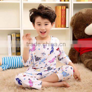 2017 Spring Children Korea Style Cotton Sleepwear Wholesale Cartoon Printing Kids Nightwear Summer photo-4