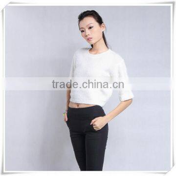Crochet Sleeve length Top 2017 fashion ladies cable sweater and knitwear guangzhou
