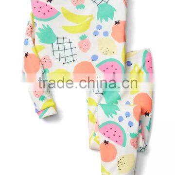 Kids girls sleep set with allover printed fruits