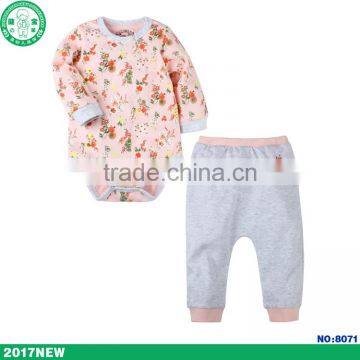 100% Cotton Best Interlock Supersoft Baby Toddler Girls Clothing Set Toddler Bodysuit + Pant Set photo-2