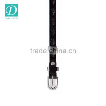 Black Colors Belts for Women Alloy Pin Buckle Genuine Leather Strap Casual Striped Belt photo-3