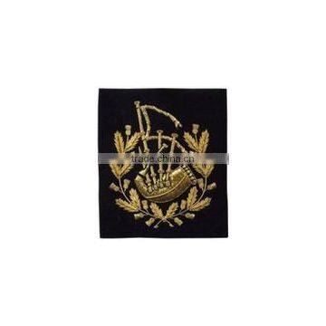 Embroidered Highland Pipes Badge