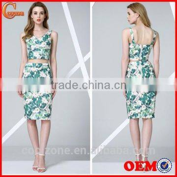 Sleeveless Summer Sexy print Slim Women's Business Suit