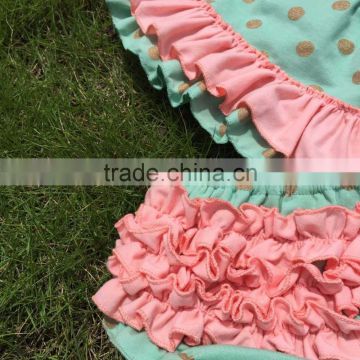 Baby Girls New Kids Clothes Suit Gold Dot Fall Mint Swing Tops Swing Outfits With Matching Necklace and Headband photo-3