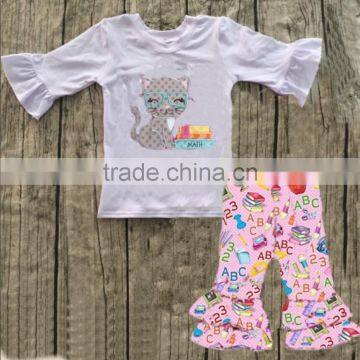 Yi wu New Arrival Embroidery Clothing 2017 Wholesale Girl Boutique Outfit New Arrival Back to School Sets Photo Design photo-2