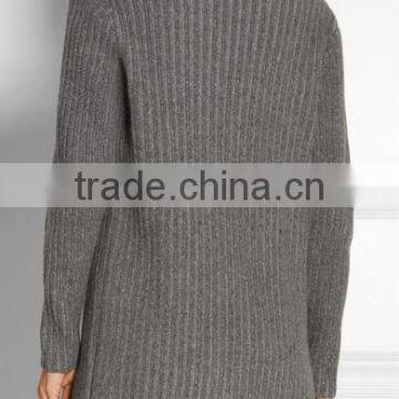 Ladies 2017 New Style Classic Design Ribbed Long Knitted Sweater Cashmere Oversized Cardigan photo-3