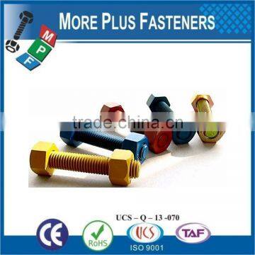 Made In Taiwan Stainless Steel Xylan Coated Colored Stud Bolts With Hexagon Nuts photo-4
