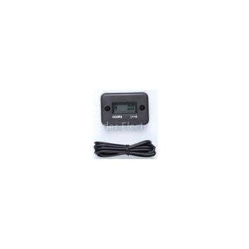 Automatic LCD gasoline engine inductive black waterproof hour meter, surface mount