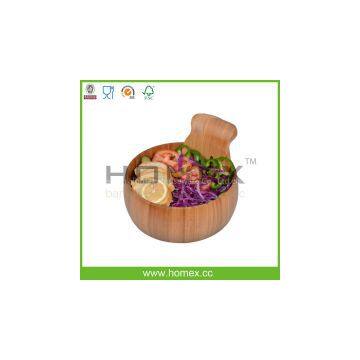 Natural Attractive Kitchenware Tools/Bamboo round dark salad bowls/HOMEX-FSC/SGS/FDA/LFGB/BSCI