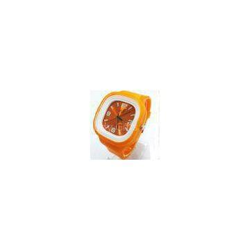 Flexible Silicon Jelly Watch Japan Movement With Adjustable Wristband Orange