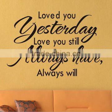 LOVED YOU YESTERDAY LOVE YOU STILL Vinyl Wall Home Art Decor Decal sticker