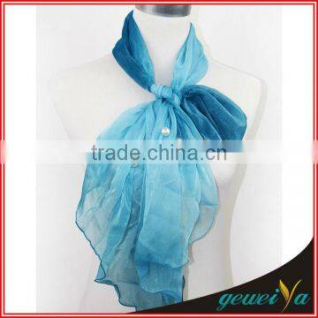 Pearl Accessories Chiffon Bule Scarf