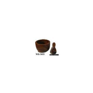 Wooden Mortar and Pestle