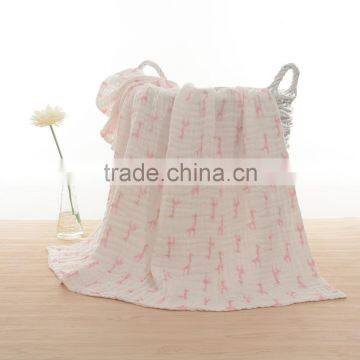 patterned muslin fabric Six layer Wrinkle printing baby blanket