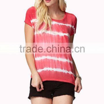 2014 short sleeve woman t shirt tie and dye custom t shirt wholesale china tie dye t shirt printing