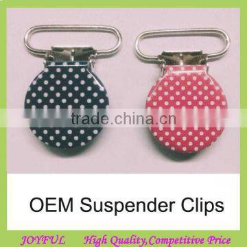 Nickel Free OEM colorful round suspender clips---easy open