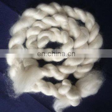 100% pure dehaired white cashmere fiber tops 16.5mic 46mm