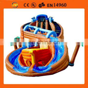 2014 inflatabe slide ship wiht pool,inflatable shipwreck with pool