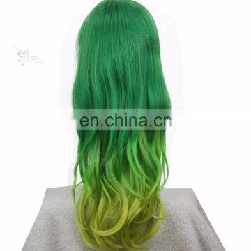 Styler Brand Cheap Curly Half Wig Synthetic Cosplay Long Dark Green Custom Cosplay Wigs photo-2