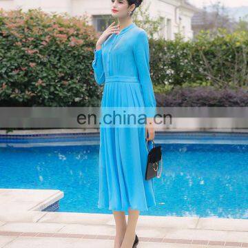 T-D071 China Supplier Women Elegant Long Sleeve Loose Long Dress