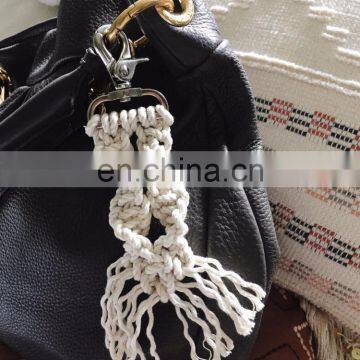 macrame key ring handmade cotton key chain nautical macrame keychain