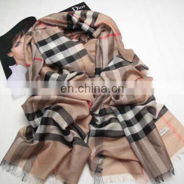 trendy mix color checked tartan blanket scarves