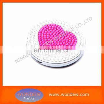 Love heart shape fashionable costmetic mirror