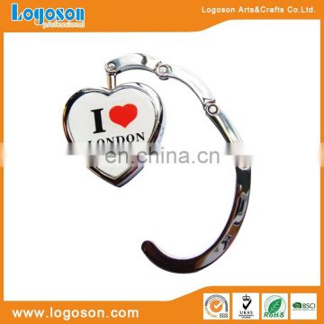 Best Selling London Souvenir Custom Metal Epoxy Logo Purse Bag Hangers