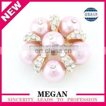 Wholesale flower pearl rhinestone button flat back