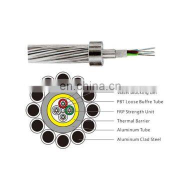 G652D OPGW 12 32 48 core aerial fiber optic cable per meter price