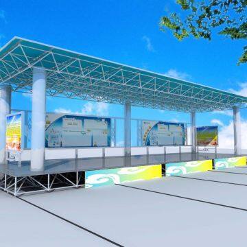 For Workshops Painting Steel Structure Glass Canopy