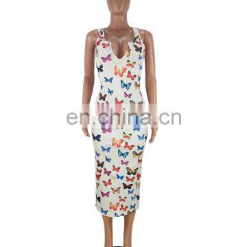 LAITE D2114 2020 New Arrivals Ladies Butterflies Printed Dress Women Summer Casual Dresses photo-6
