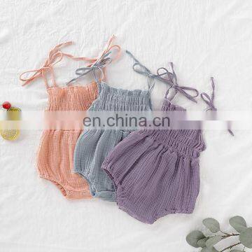 Newborn Linen Newborn Baby Girl Romper Bodysuit Ruffle Bowknot One-Piece Jumpsuit Outfit Clothes Summer photo-2