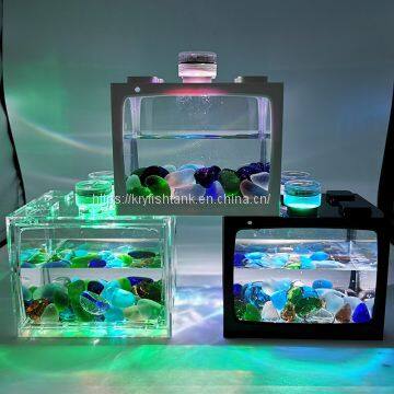 Jelly Fish Tank Aquarium Mood Night Light Color Change Jellyfish Table Lamp for Kids Home Office Decor Magic Lamp for Gift