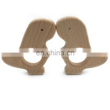 DIY Crafts Food Grade Beech Wood Dinosaur Grabber Toys wood Teether for baby