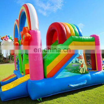 Commercial Party Rental Inflatable Princess Unicorn Bouncy Castle Pink Rainbow Bounce House Combo With Dry Slide photo-6
