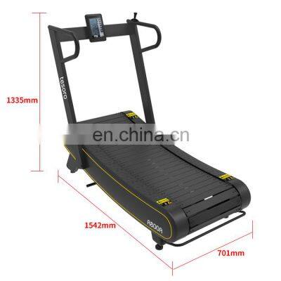 new product self-powered non-motorized curved manual treadmill semi-commercial folding running machine treadmill