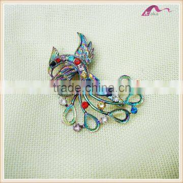 Fashion Charms China Wholesale Colorful Crystal Phoenix Animal Brooch