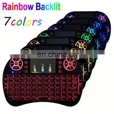 Colors Backlight Mini i8 Wireless Keyboard With Mouse Touchpad Rechargeable Combos Mini Keyboard i8 for Android TV Box photo-3