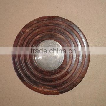 wooden tea coasters with brass stand