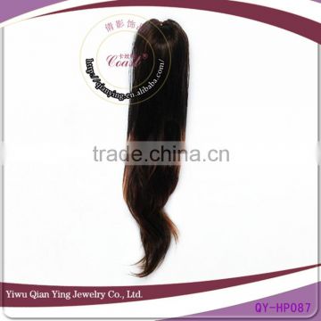 brown curly fashion design synthetic ponytail hairpieces clip claw