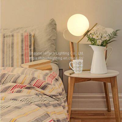 Table Lamp 220v Modern Gold Glass Ball Table Lamps Led Desk Lamp Frosted Glass Table Lamps for Studying Bedroom Bedside Dining photo-5
