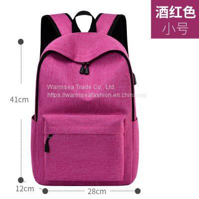 Men Girls Canvas Cloth School Bags Backpacks photo-4