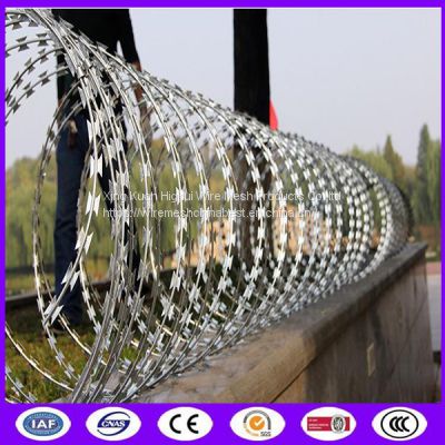 Coil Razor Barbed Wire Mesh Fencing Razor Barbed Tape Wire For Wall Top And Border