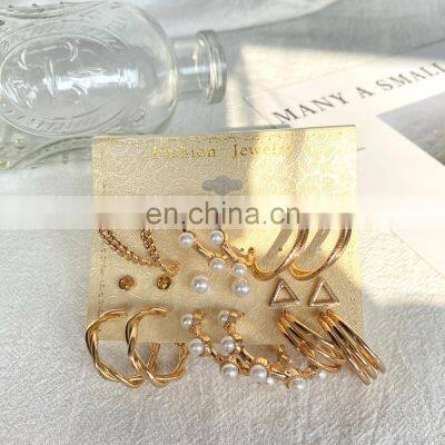 3 Pair/sets Bohemian Style Drop Oil Alloy Combination Ladies Tassel Eardrop Earring Set Earrings