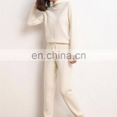 Women Casual Plain Knit Cashmere Jogger Pants With Drawstring photo-4