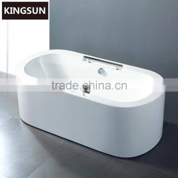 Comfortable Acrylic Oval Shape White Soaking Cheap Freestanding Bathtub